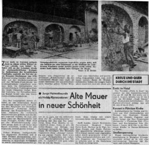 Sicherungsarbeiten an der Mauer des Israelitischen Friedhofs in Dessau, 1989, Fotos: Klaus Dieter Jänicke